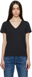 Черная футболка с v-образным вырезом rag &amp; bone