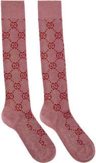 Розовые и красные носки Lamé GG Gucci