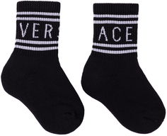 Детские черные носки с логотипом Versace