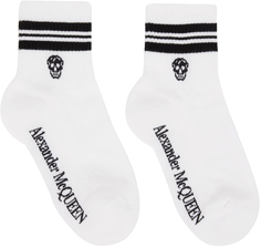 Белые спортивные носки с черепом Alexander McQueen