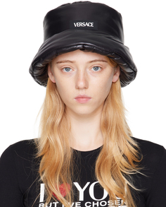 Черная шляпа с логотипом Versace
