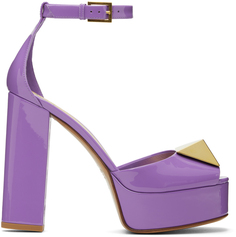 Пурпурные сандалии на платформе с одной заклепкой Valentino Garavani