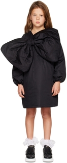 Детское черное дутое платье с бантом CRLNBSMNS