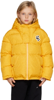 Детская желтая куртка-пуховик Off-White