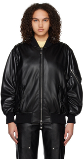 Черная куртка-бомбер из искусственной кожи Alter Mat Stella McCartney