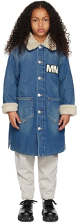 Детская синяя стеганая джинсовая куртка MM6 Maison Margiela