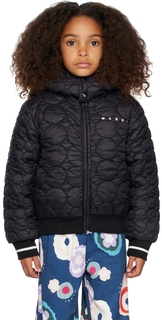 Детская черная куртка с вышивкой Marni