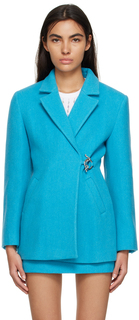 Синий пиджак с пуговицами GANNI