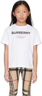 Детская белая футболка Horseferry Burberry