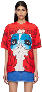 Эксклюзивная красная футболка для девочек SSENSE Goggle Pushbutton