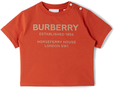 Красная футболка с логотипом Horseferry для малышей Burberry