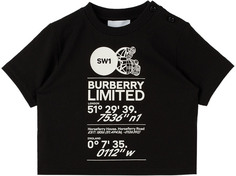 Детская черная футболка Montage Burberry