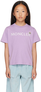 Детская фиолетовая футболка с логотипом Moncler Enfant
