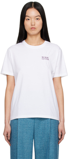 Белая футболка с вышивкой Nina Ricci