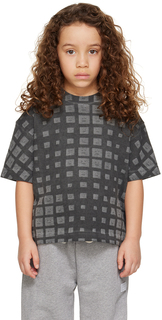 Детская черная футболка с принтом Acne Studios