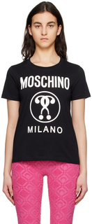 Черная футболка с принтом Moschino
