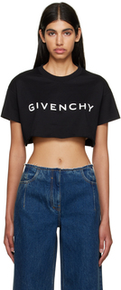 Черная укороченная футболка Givenchy