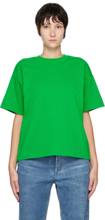 Зеленая двухслойная футболка Bottega Veneta