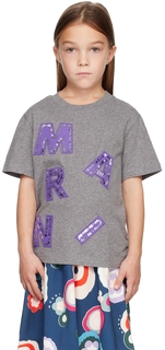 Детская серая футболка с логотипом Marni