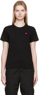 Черная футболка с маленькой нашивкой в ​​виде сердца Comme des Garçons Play