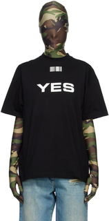 Черная футболка с надписью «Да/Нет» VTMNTS