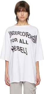 Белая футболка с принтом Undercover