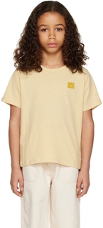 Детская желтая футболка с круглым вырезом Acne Studios