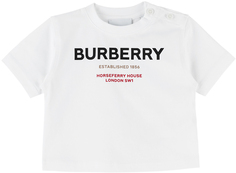 Детская белая футболка с принтом Burberry