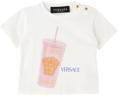 Детская белая футболка с кружкой для путешествий Versace