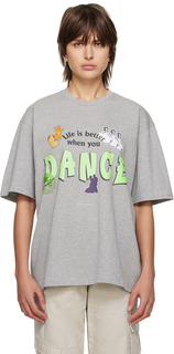 Серая футболка с надписью \Dance Cartoon\&quot;&quot; TheOpen Product