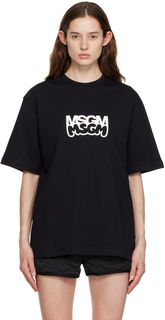 Черная футболка с принтом Burro Studio Edition MSGM