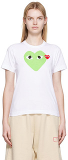 Белая футболка с нашивкой в ​​виде сердца Comme des Garçons Play
