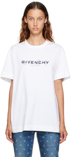 Белая футболка с круглым вырезом Givenchy