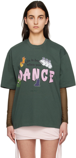 Зеленая футболка с мультяшным танцем TheOpen Product