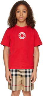 Детская красная бондовая футболка Burberry