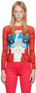 SSENSE Эксклюзивная красная футболка с очками для девочек Pushbutton
