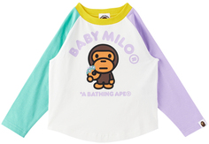 Белая футболка с длинным рукавом Baby Milo Donuts Baby BAPE