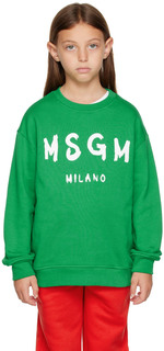 Детская зеленая толстовка с логотипом MSGM Kids