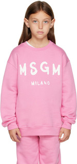 Детская розовая толстовка с логотипом MSGM Kids