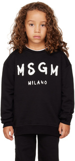 Детская черная толстовка с логотипом MSGM Kids