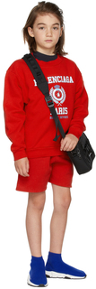 Детская красная толстовка с логотипом Balenciaga Kids