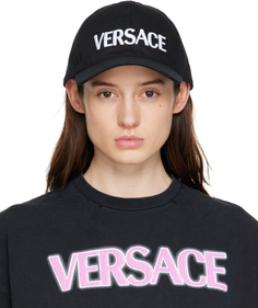 Черная кепка с логотипом Versace