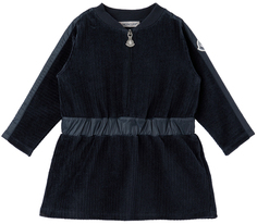 Темно-синее вельветовое платье для малышей Moncler Enfant