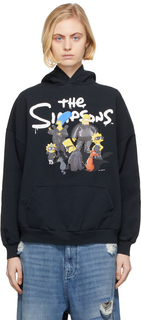 Черный Худи широкого кроя The Simpsons Edition Balenciaga