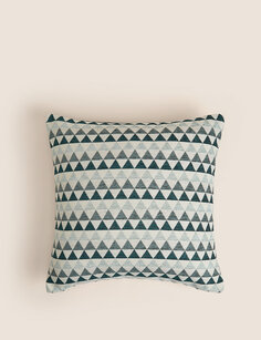 Подушка из синели с геометрическим рисунком Marks &amp; Spencer, зеленый микс