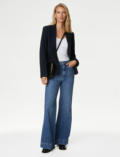 Расклешенные джинсы с высокой талией и накладными карманами Marks &amp; Spencer