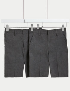 2 шт. школьные шорты стандартного кроя и большой талии для мальчиков (4–14 лет) Marks &amp; Spencer, серый