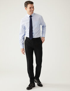 Узкие эластичные костюмные брюки Marks &amp; Spencer, черный