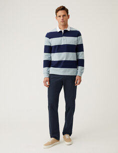 Укороченные эластичные брюки чинос обычного кроя Marks &amp; Spencer, темно-синий