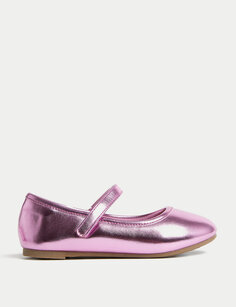 Детские туфли Мэри Джейн с металлизированной лентой (4 маленьких - 13 маленьких) Marks &amp; Spencer, розовый